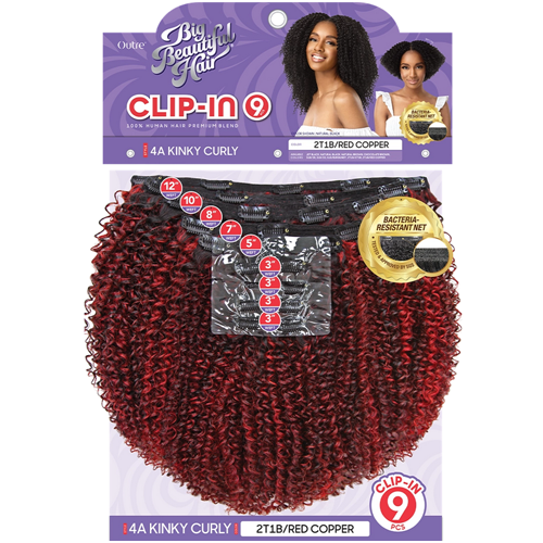 BIG BEAUTIFUL HAIR CLIP-IN - 4A - KINKY CURL 10"