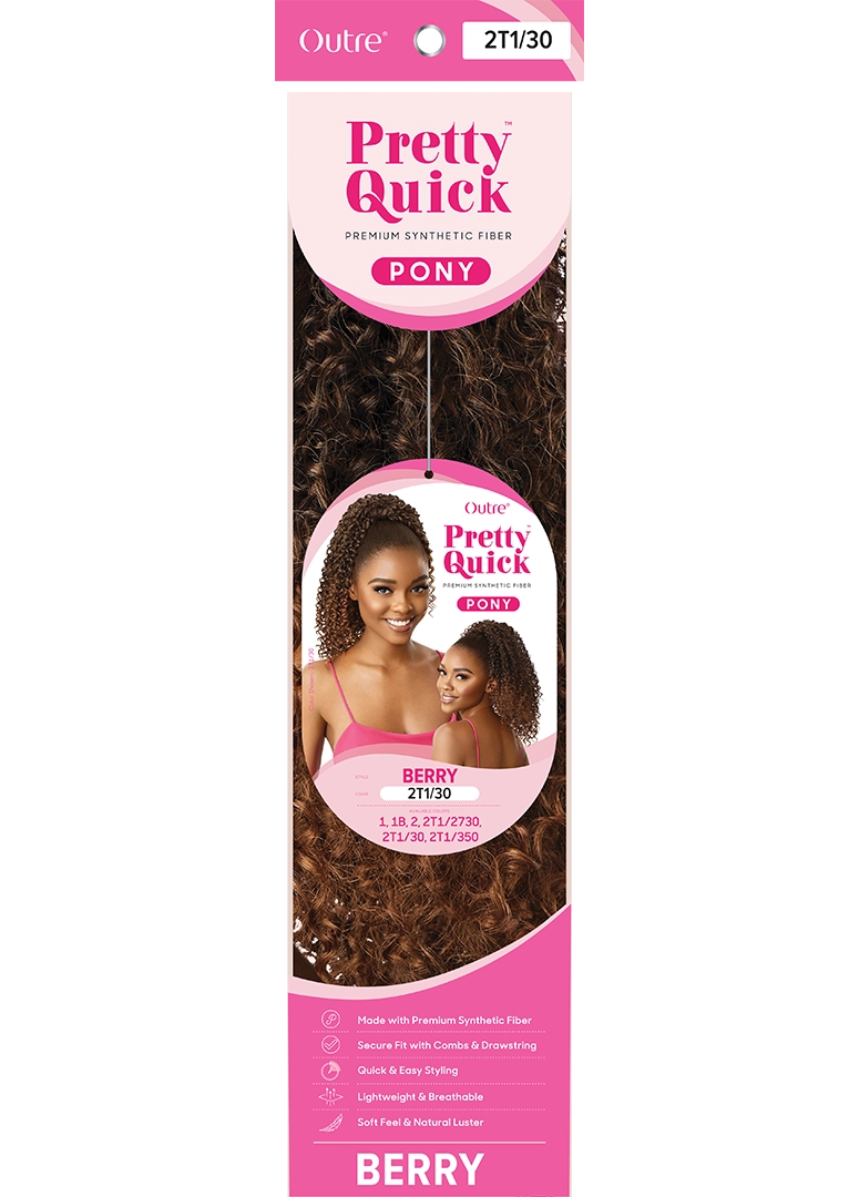 PRETTY QUICK - DRAWSTRING PONY - BERRY