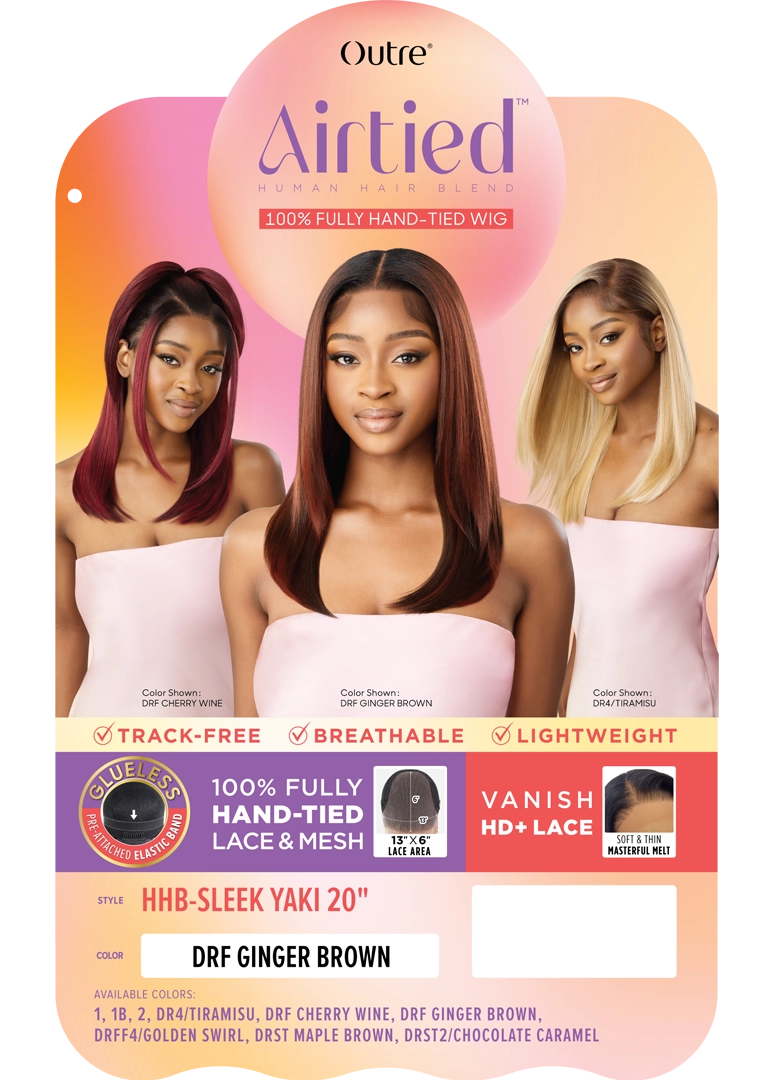 AIRTIED 100% FULLY HAND-TIED WIG - HHB - SLEEK YAKI 20"