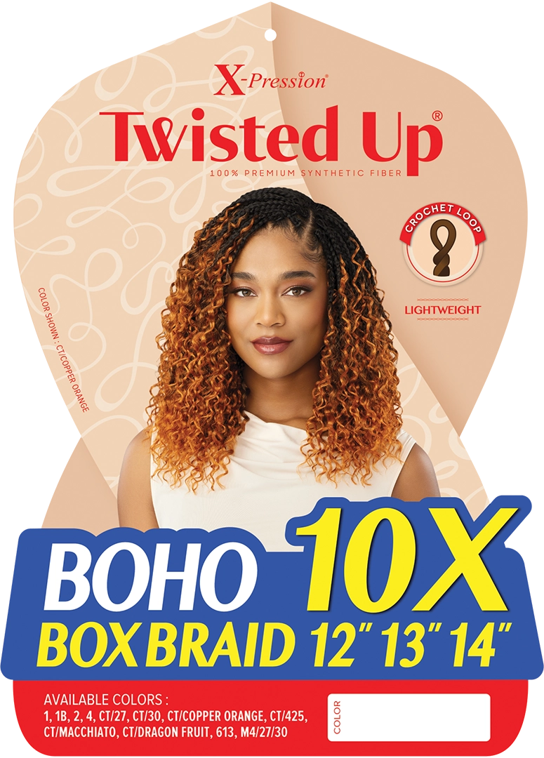 X-PRESSION - TWISTED UP - BOHO BOX BRAID 12"13"14" 10X