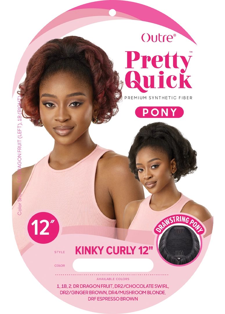 PRETTY QUICK - DRAWSTRING PONY - KINKY CURLY 12"