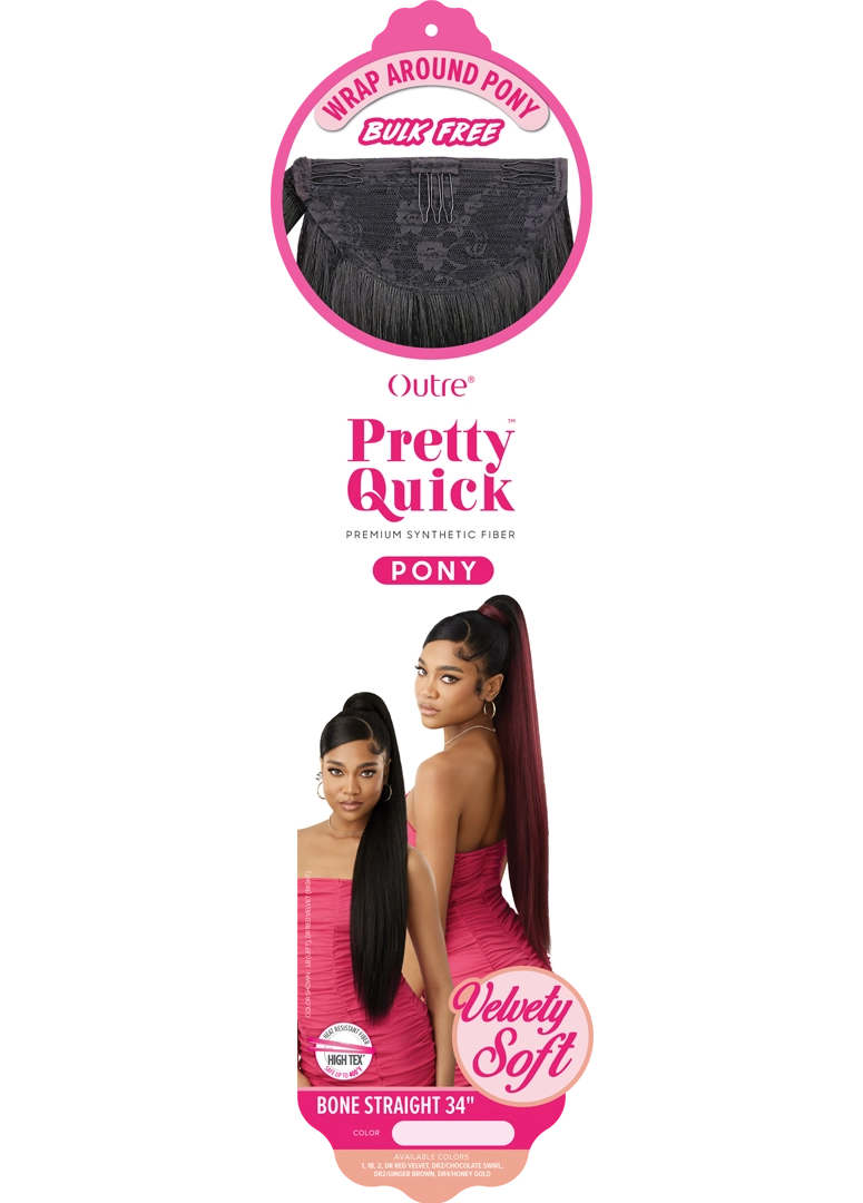 PRETTY QUICK - WRAP PONY - BONE STRAIGHT 34"