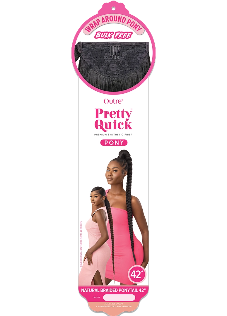PRETTY QUICK - WRAP PONY - NATURAL BRAIDED PONYTAIL 42"