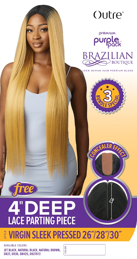 PURPL PACK BRAZILIAN BOUTIQUE VIRGIN VOLUME PRESSED 26" 28" 30"