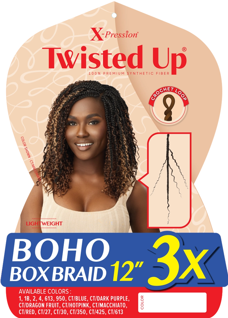 X-PRESSION - TWISTED UP - BOHO BOX BRAID 12" 3X