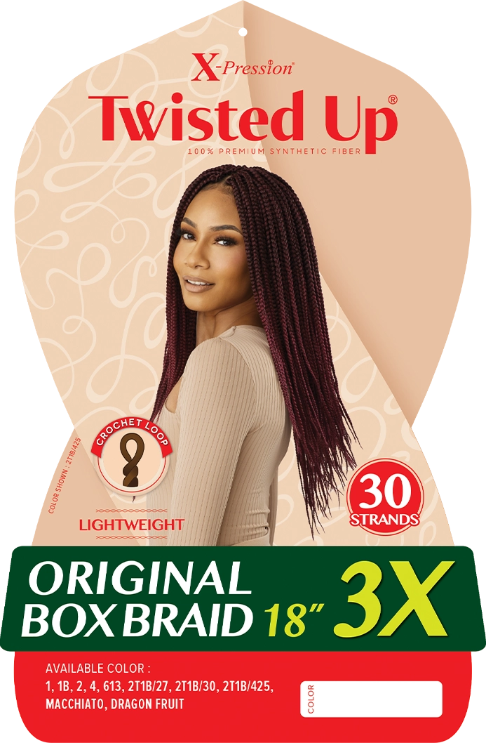 X-PRESSION - TWISTED UP - ORIGINAL BOX BRAID 18" 3X