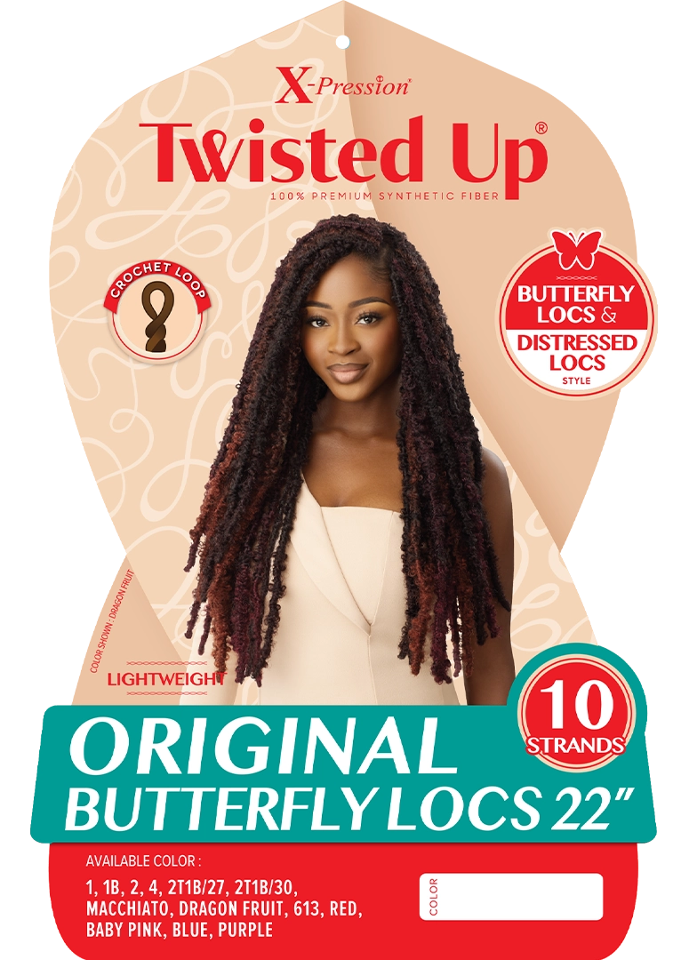 X-PRESSION - TWISTED UP - ORIGINAL BUTTERFLY LOCS 22"