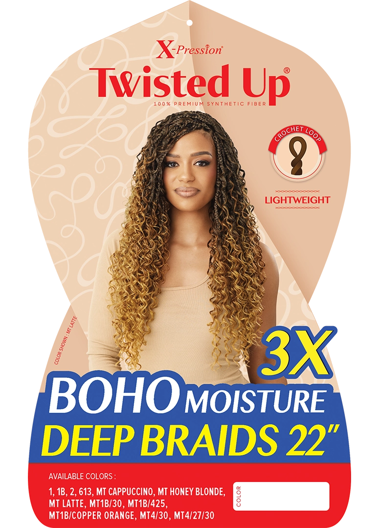 X-PRESSION - TWISTED UP - BOHO MOISTURE DEEP BRAID 22" 3X