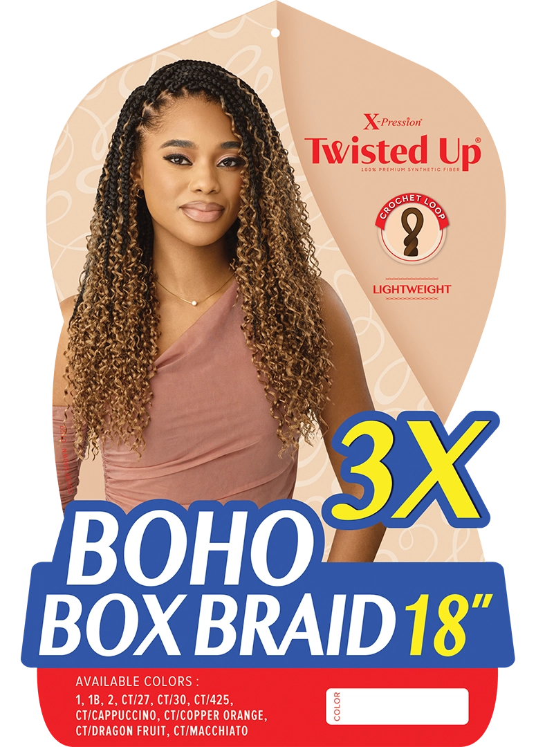 X-PRESSION - TWISTED UP - BOHO BOX BRAID 18" 3X