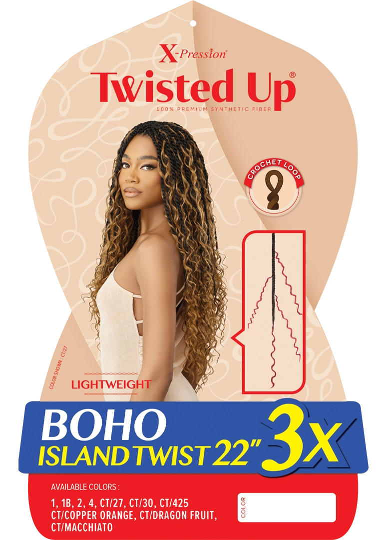X-PRESSION - TWISTED UP - BOHO ISLAND TWIST 22" 3X