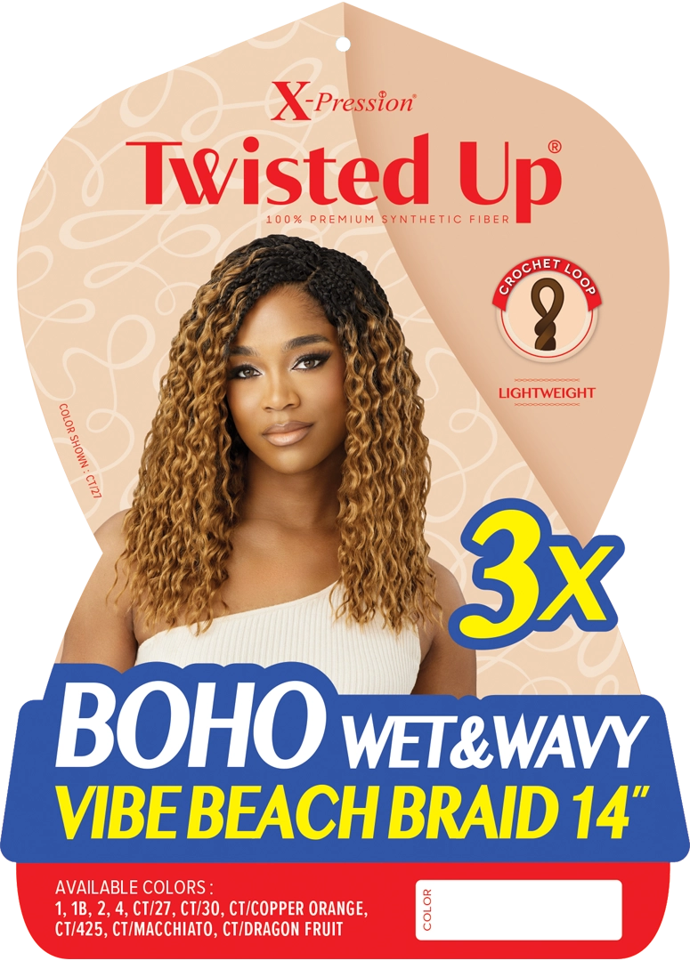 X-PRESSION - TWISTED UP - BOHO W & W VIBE BEACH BRAID 14" 3X