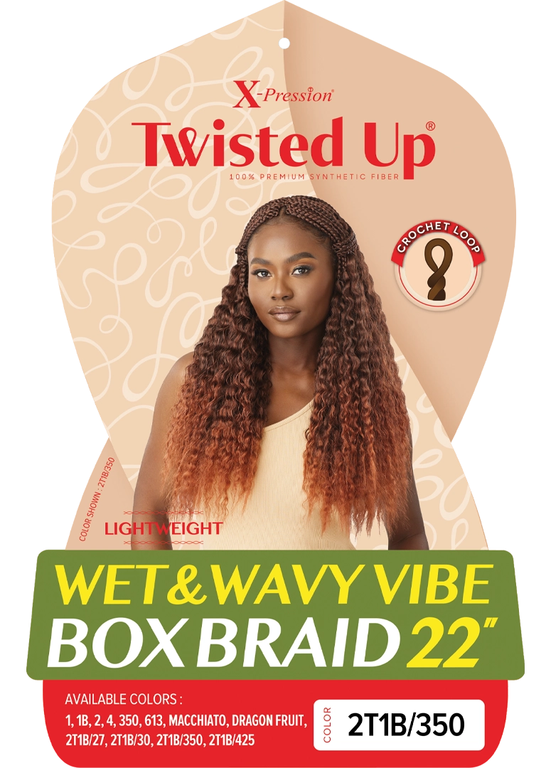 X-PRESSION - TWISTED UP - WET & WAVY VIBE BOX BRAID 22"