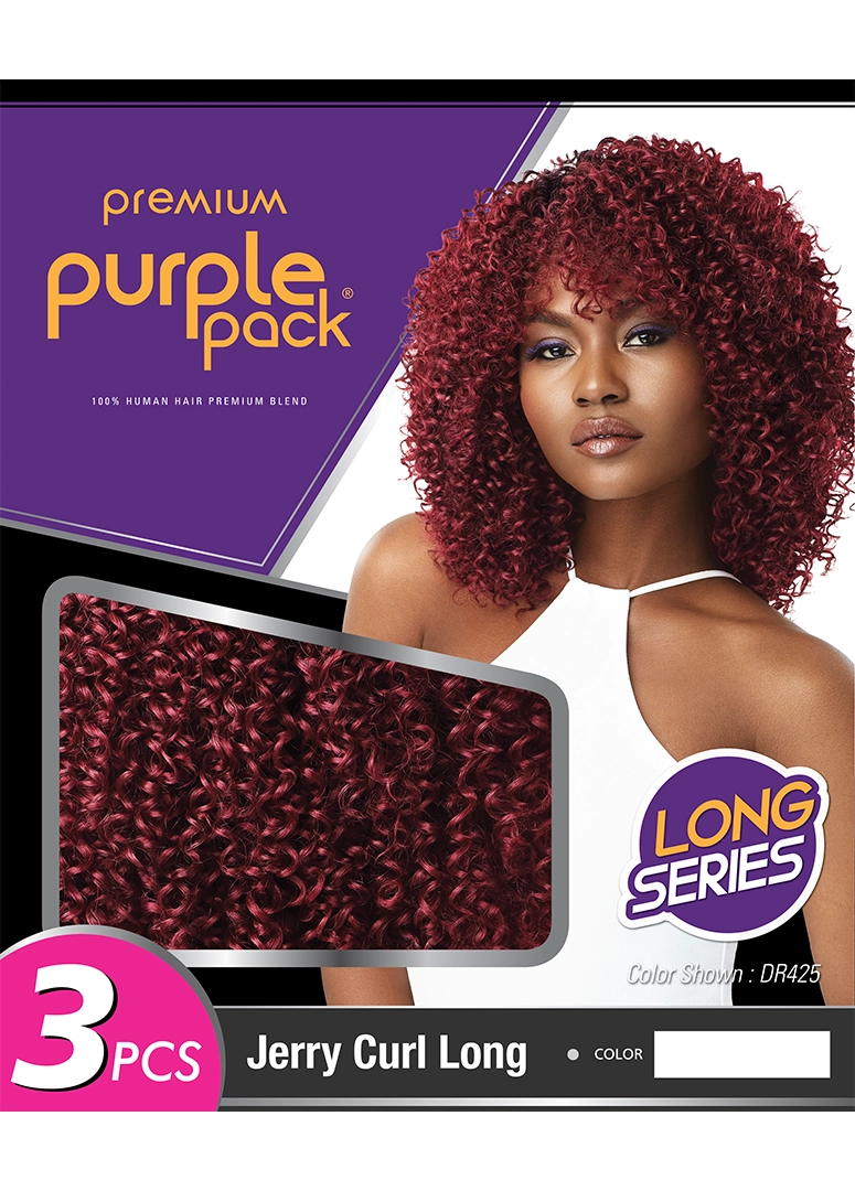 HUMAN HAIR PURPLE PACK LONG 3PCS - JERRY CURL LONG