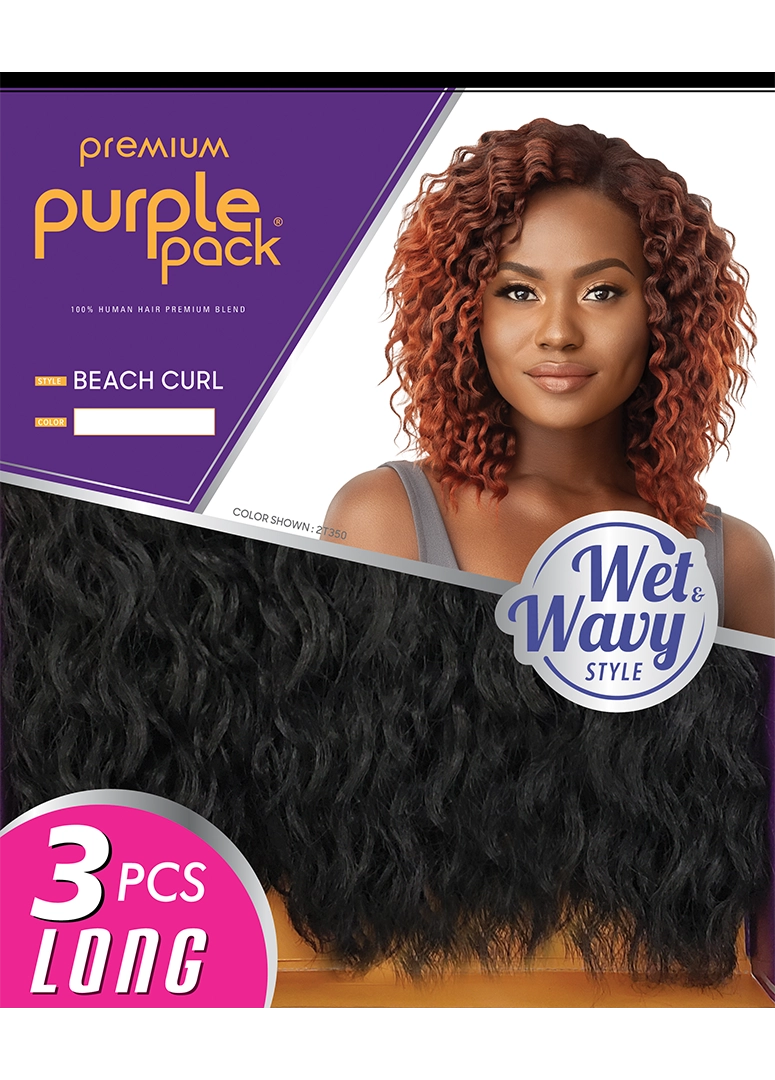 HUMAN HAIR PURPLE PACK LONG 3PCS - WET & WAVY - BEACH CURL