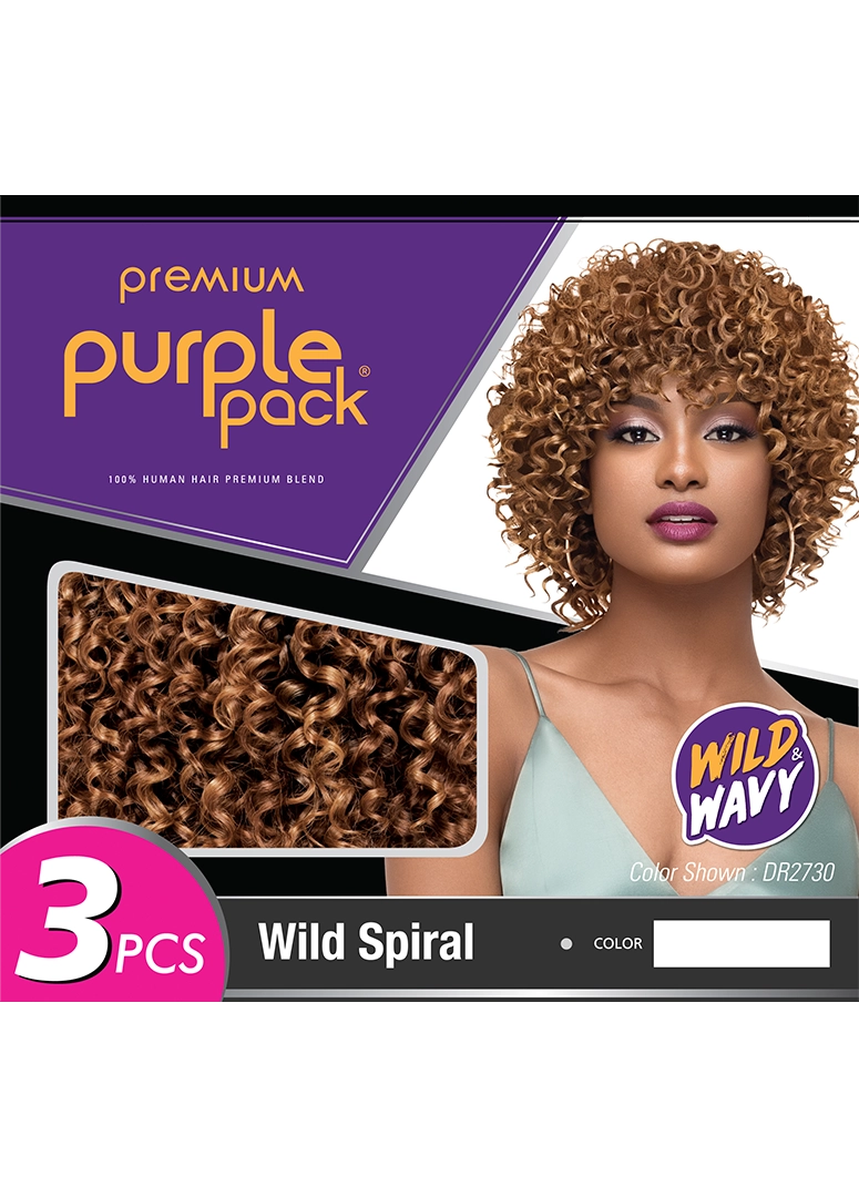 HUMAN HAIR PURPLE PACK 3PCS - WILD & WAVY - WILD SPIRAL