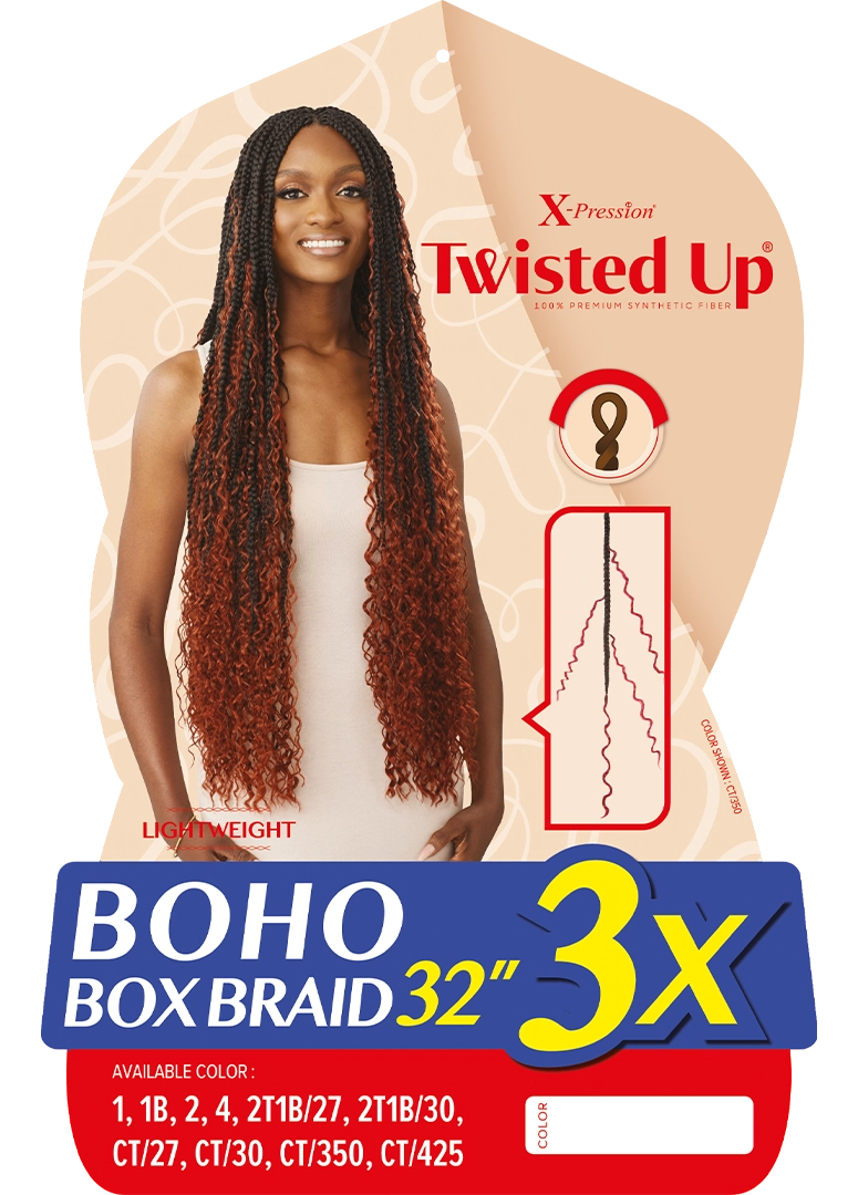 X-PRESSION - TWISTED UP - BOHO BOX BRAID 32" 3X