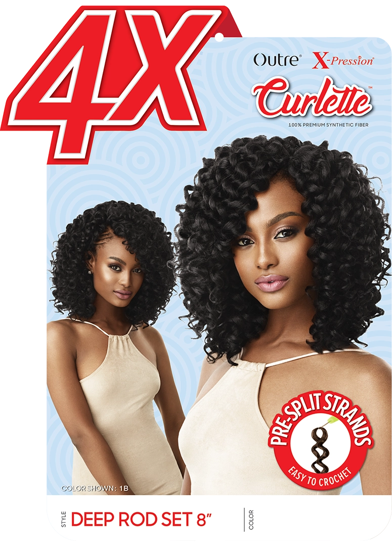 X-PRESSION CURLETTE 4X CROCHET BRAID - DEEP ROD SET 8"