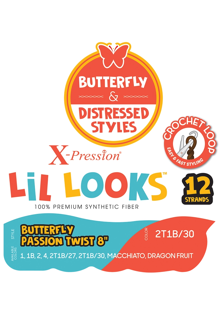 X-PRESSION - LIL LOOKS - BUTTERFLY PASSION TWIST 8"