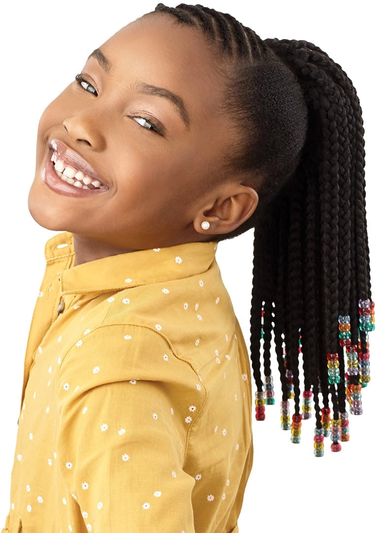 LIL LOOKS - DRAWSTRING PONYTAIL - BEADED BOX BRAIDS 12"