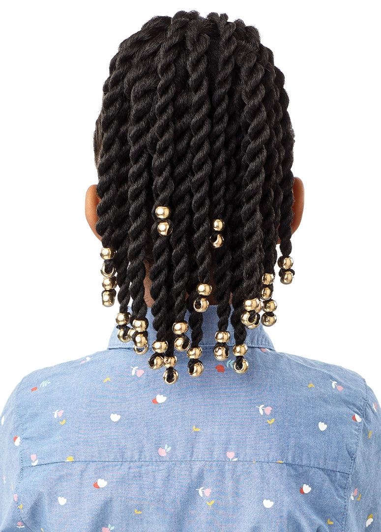 LIL LOOKS - DRAWSTRING PONYTAIL - BEADED TWISTS 12"