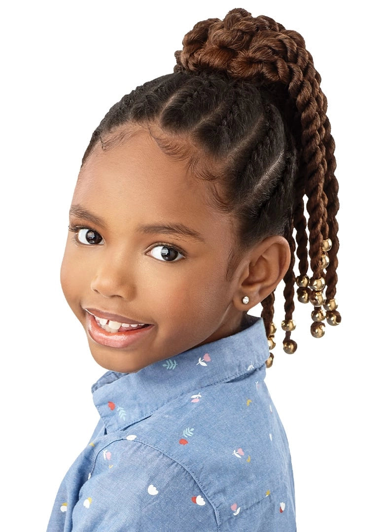 LIL LOOKS - DRAWSTRING PONYTAIL - BEADED TWISTS 12"