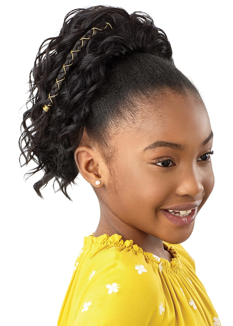 LIL LOOKS - DS PONYTAIL - GOLD ACCENTED NATURAL WAVE 12"