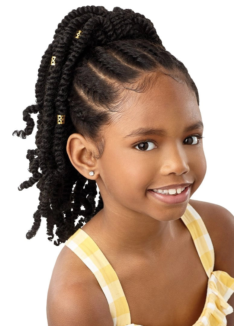 LIL LOOKS - DS PONYTAIL - GOLD CUFFED BOMB TWISTS 12"