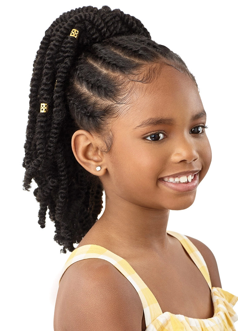 LIL LOOKS - DS PONYTAIL - GOLD CUFFED BOMB TWISTS 12"