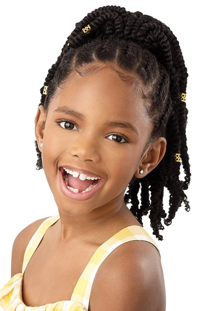 LIL LOOKS - DS PONYTAIL - GOLD CUFFED BOMB TWISTS 12"