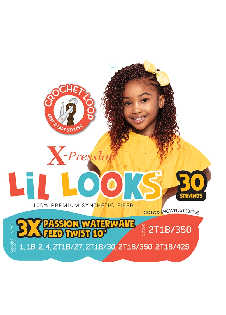 X-PRESSION-LIL LOOKS-PASSION WATERWAVE FEED TWIST 10" 3X