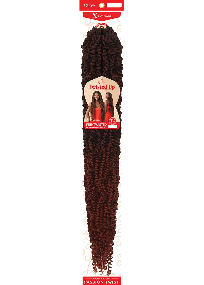 X-PRESSION - TWISTED UP - PASSION BOHEMIAN PRE-TWISTED 30"