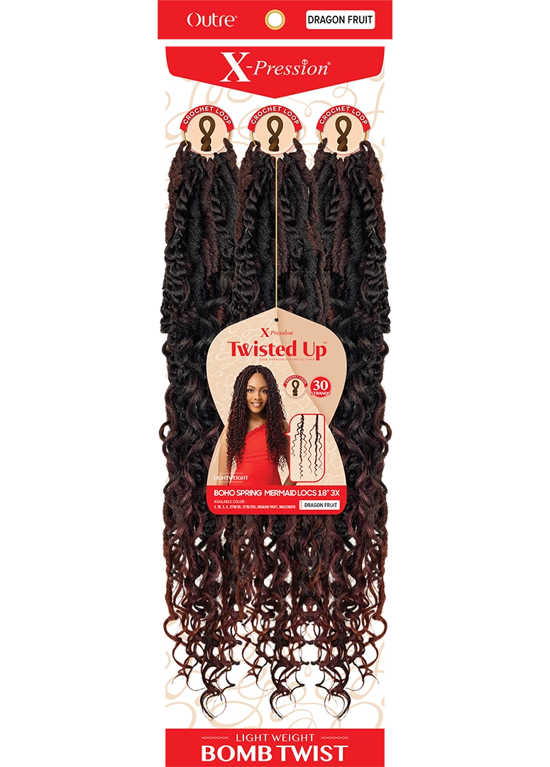 X-PRESSION - TWISTED UP - BOHO SPRING MERMAID LOCS 18" 3X