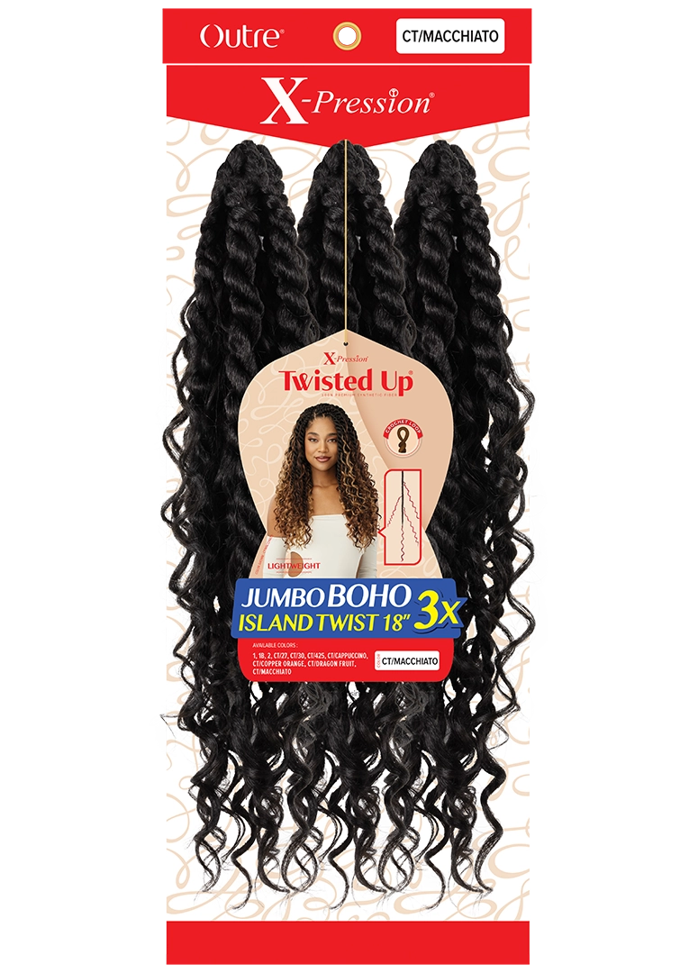 X-PRESSION - TWISTED UP - JUMBO BOHO ISLAND TWIST 18" 3X