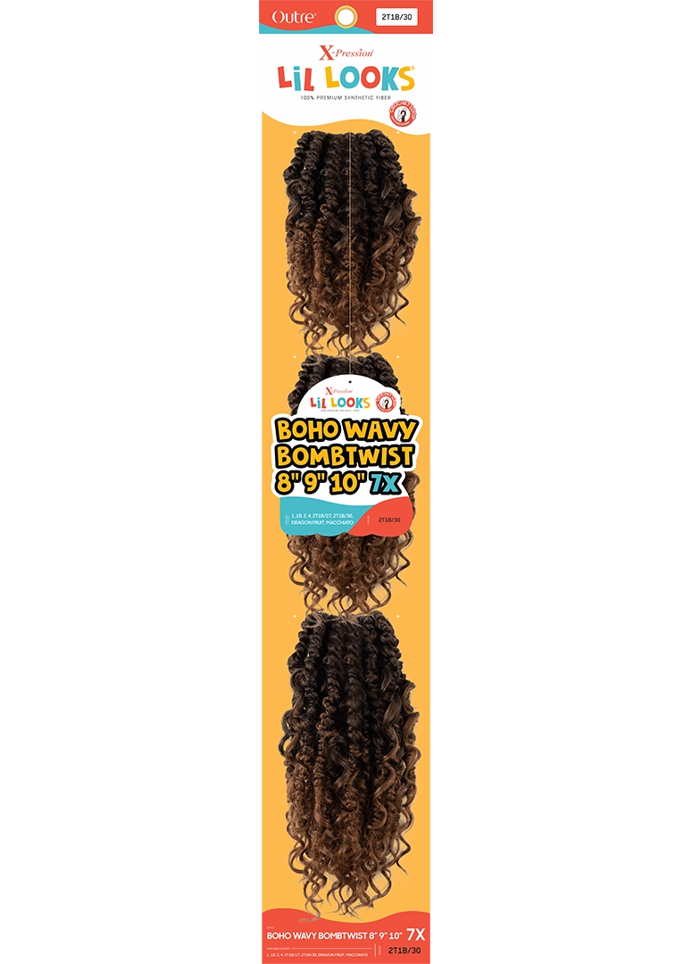 X-PRESSION - LIL LOOKS - BOHO WAVY BOMBTWIST 8" 9" 10" 7X