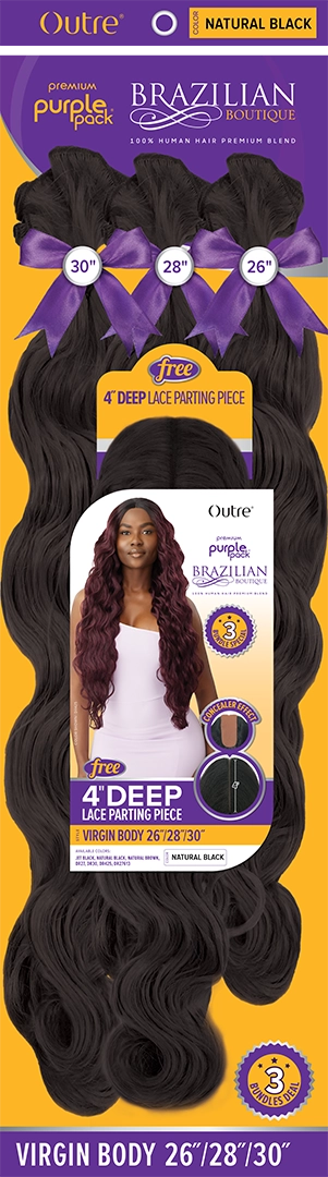 PURPLE PACK BRAZILIAN BOUTIQUE VIRGIN BODY 26"28"30"