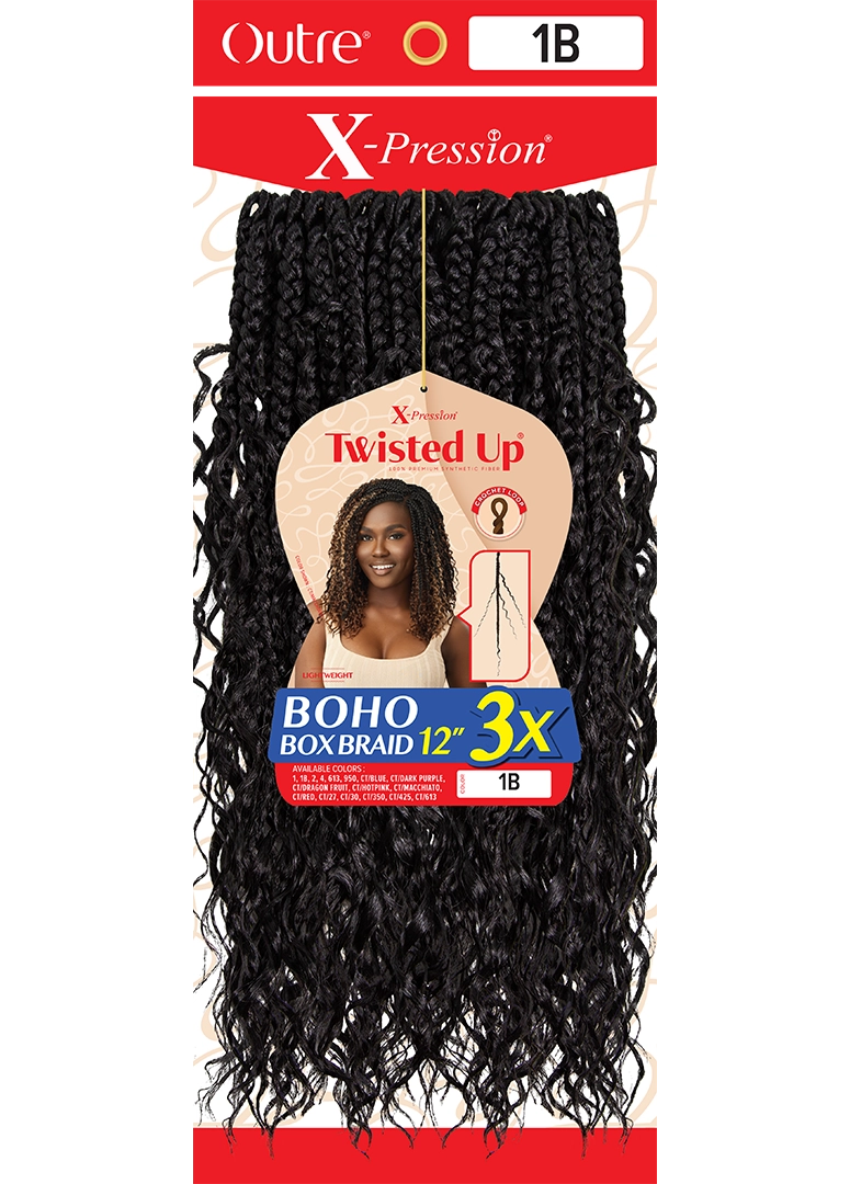 X-PRESSION - TWISTED UP - BOHO BOX BRAID 12" 3X