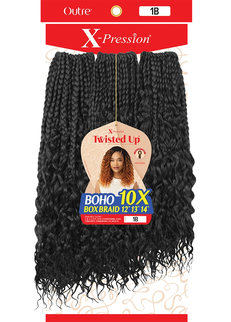 X-PRESSION - TWISTED UP - BOHO BOX BRAID 12"13"14" 10X