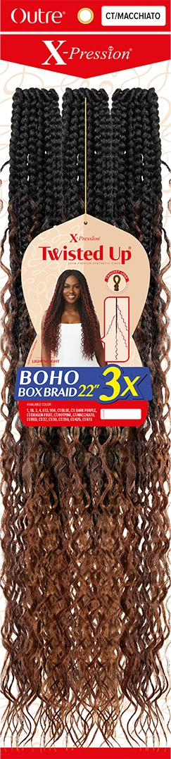 X-PRESSION - TWISTED UP - BOHO BOX BRAID 22" 3X