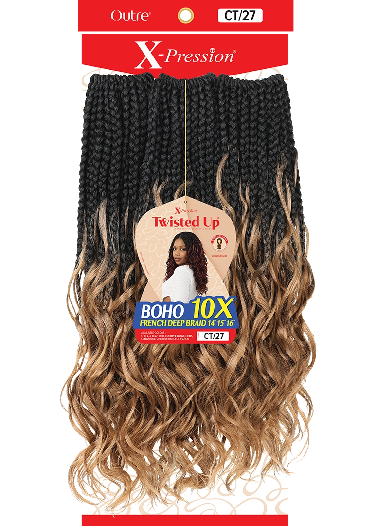 X-PRESSION - TWISTED UP - BOHO FRENCH DEEP BRAID 14 15 16 10X