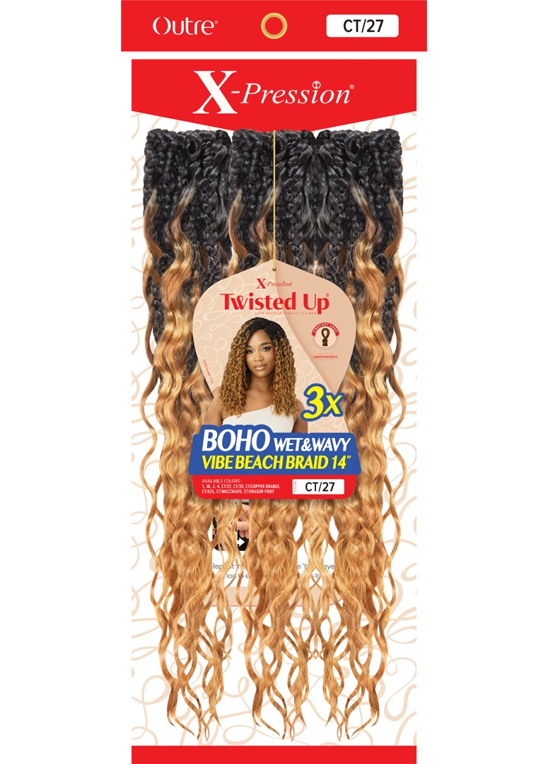 X-PRESSION - TWISTED UP - BOHO W & W VIBE BEACH BRAID 14" 3X