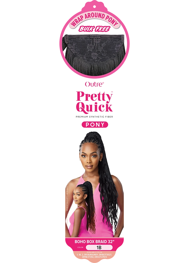 PRETTY QUICK - WRAP PONY - BOHO BOX BRAID 32"