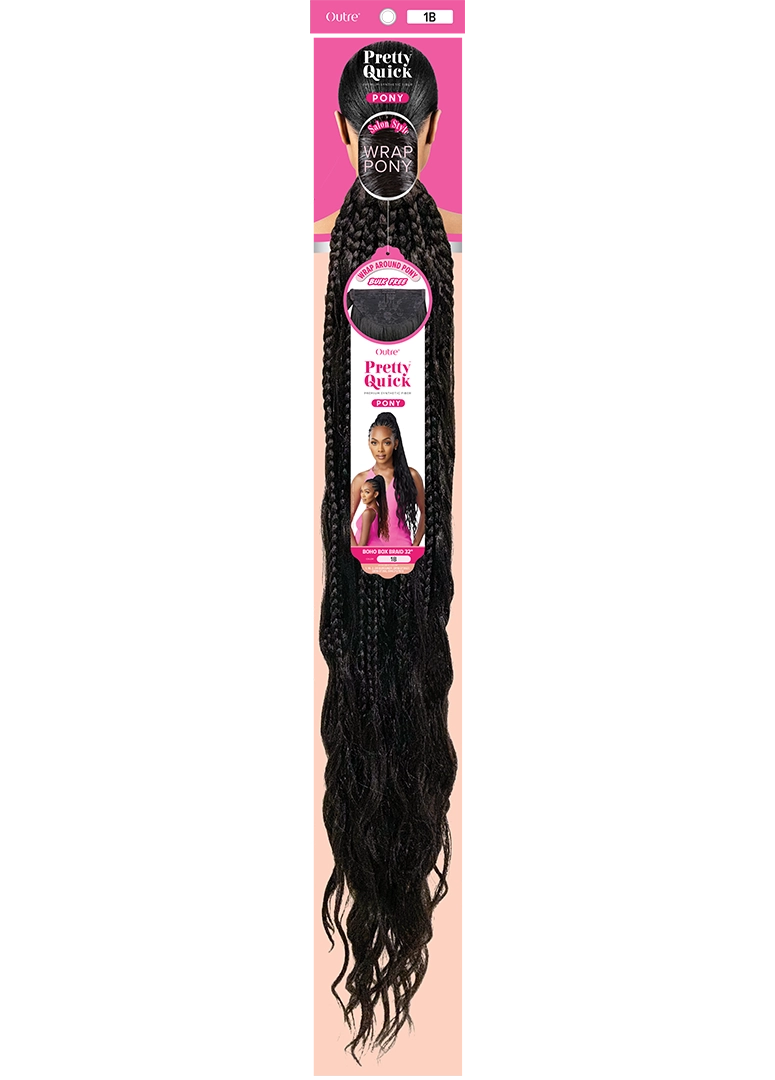 PRETTY QUICK - WRAP PONY - BOHO BOX BRAID 32"