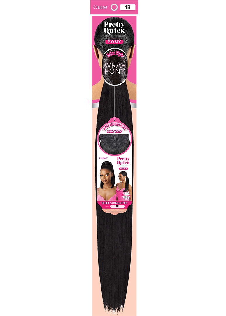 PRETTY QUICK - WRAP PONY - SLEEK STRAIGHT 16"