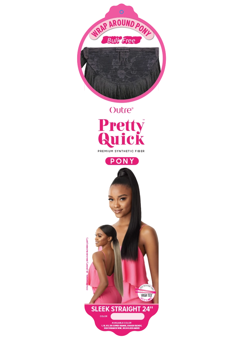 PRETTY QUICK - WRAP PONY - SLEEK STRAIGHT 24"