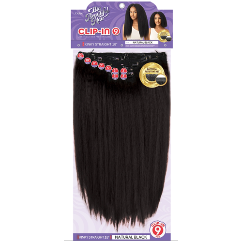 BIG BEAUTIFUL HAIR - CLIP-IN- 9PCS - KINKY STRAIGHT 18" - HT