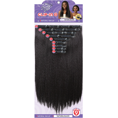 BIG BEAUTIFUL HAIR - CLIP-IN - 9PCS - NATURAL YAKI 18" - HT