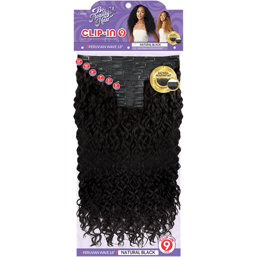 BIG BEAUTIFUL HAIR - CLIP-IN- 9PCS - PERUVIAN WAVE 18" - HT