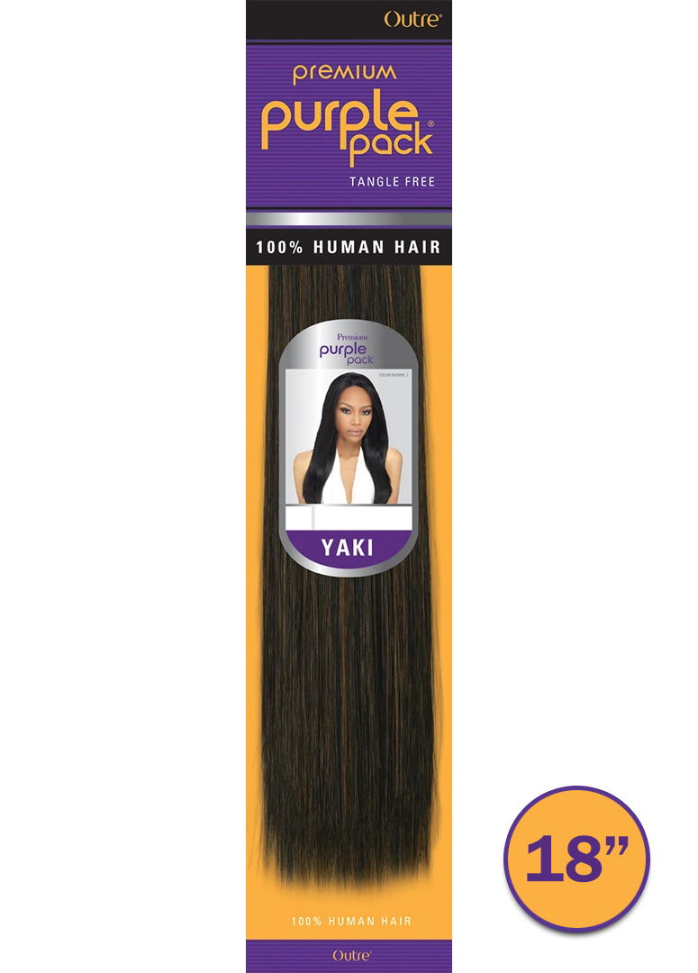 HUMAN HAIR PURPLE PACK YAKI 18"