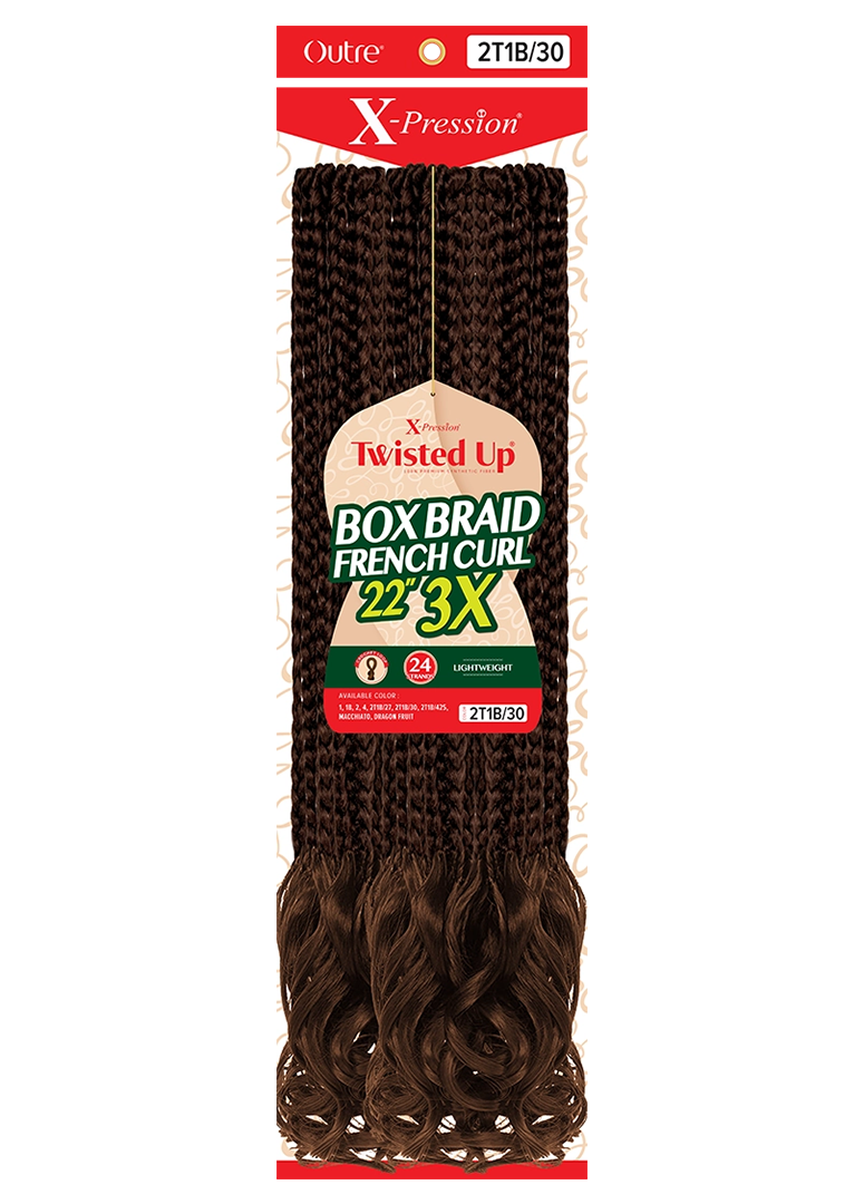 X-PRESSION - TWISTED UP - BOX BRAID FRENCH CURL 22" 3X