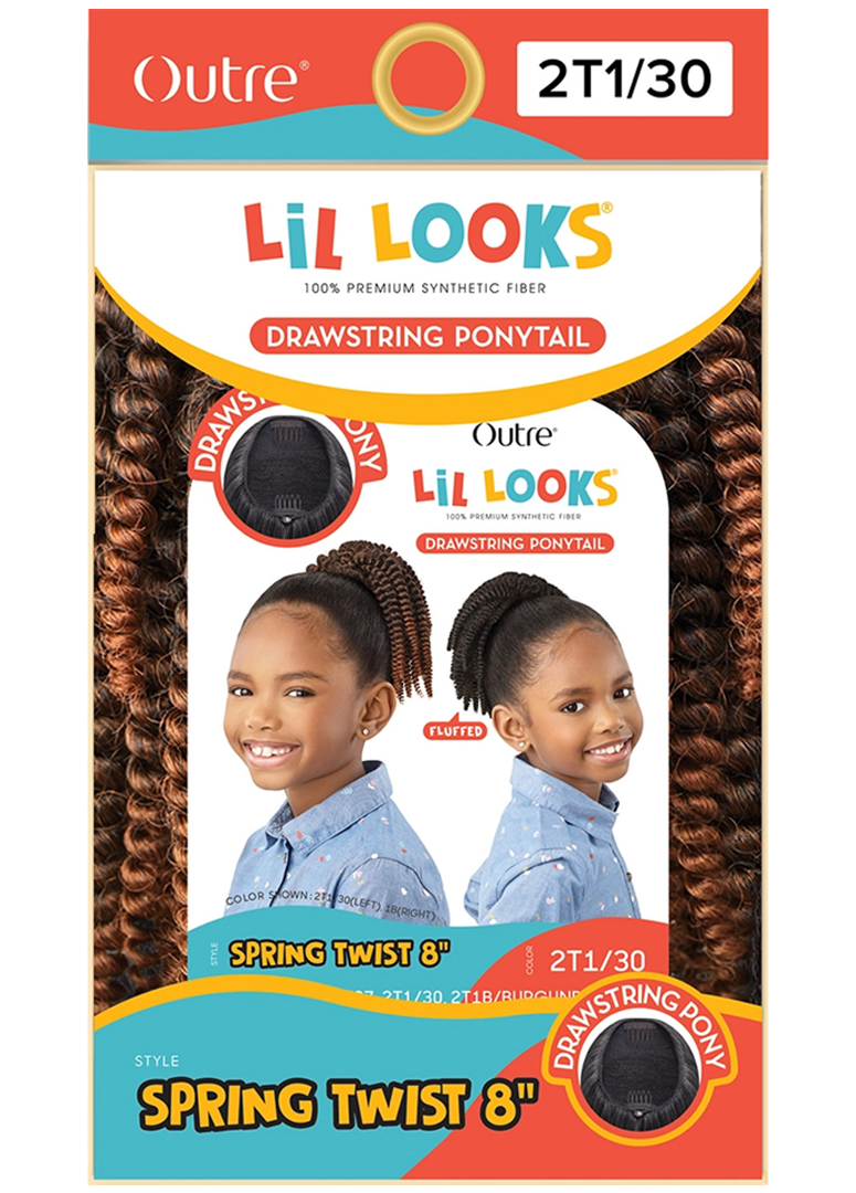 LIL LOOKS - DRAWSTRING PONYTAIL - SPRING TWIST 8"